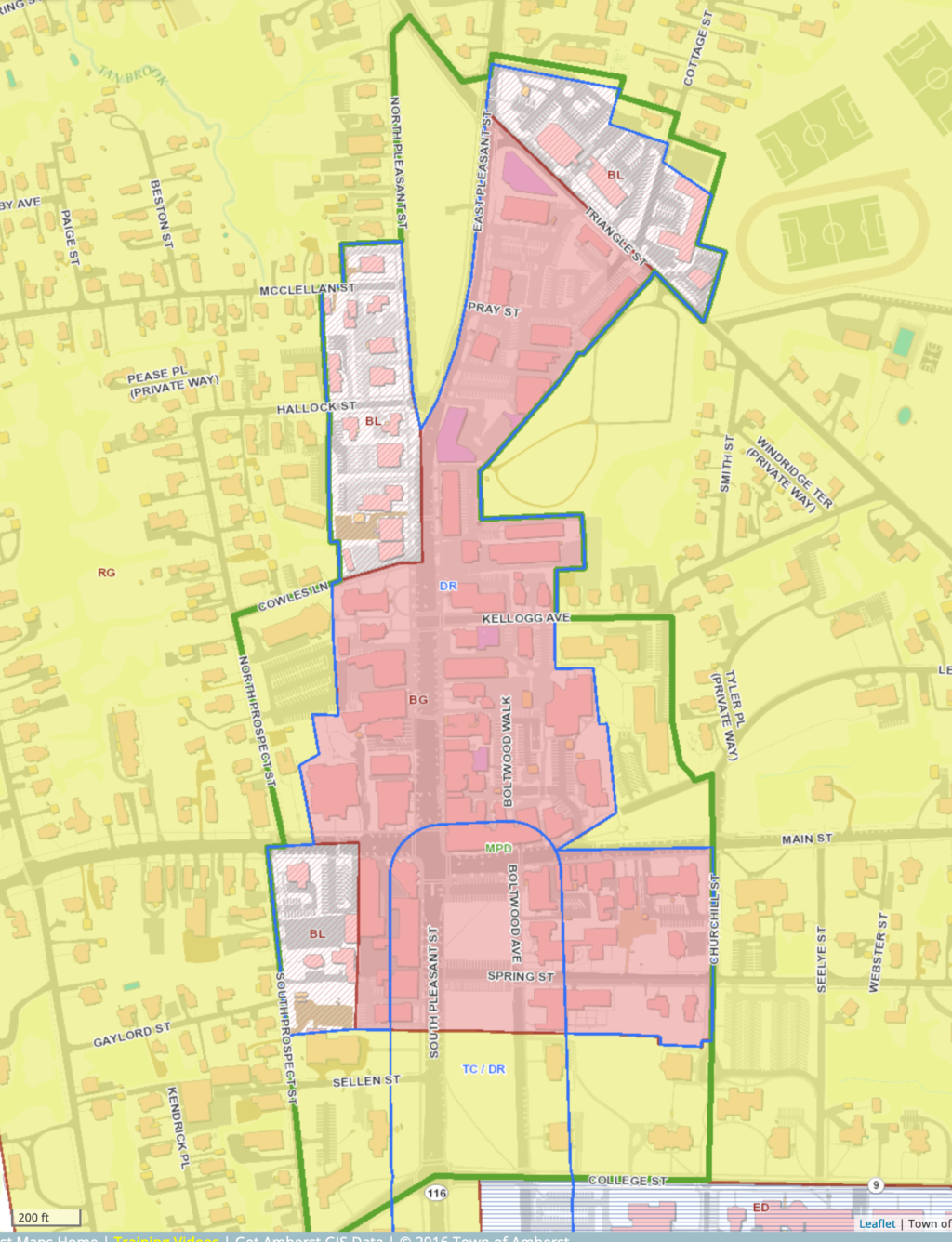 zoning map B-L District