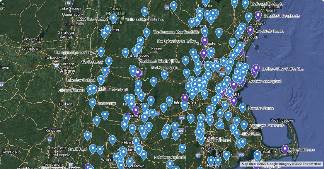 You Didn’t Know You Needed This Map Of 250 Cider Doughnut Vendors In ...