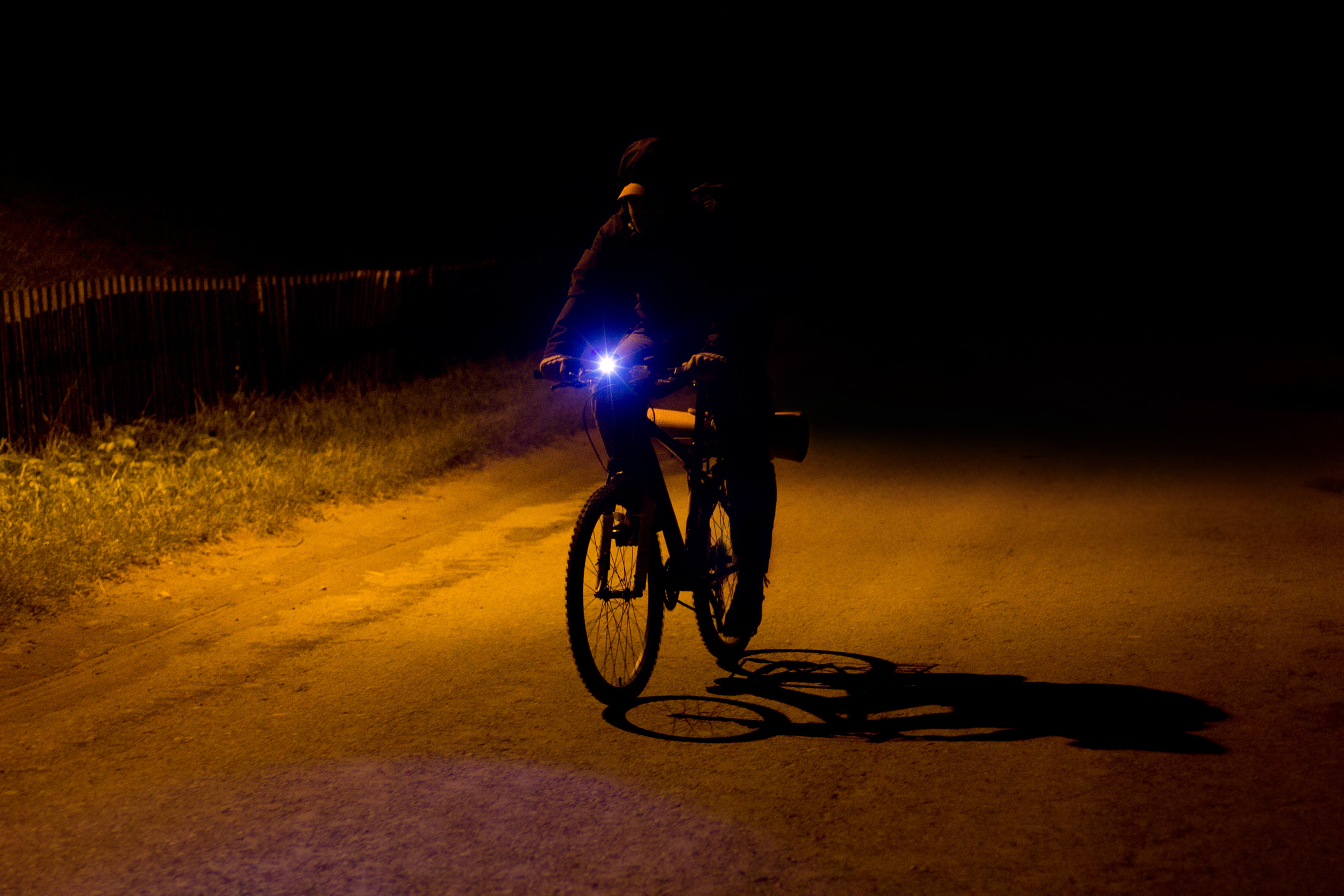 cycling.  lighting.  dark roads