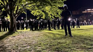 police  protest UMass encampment