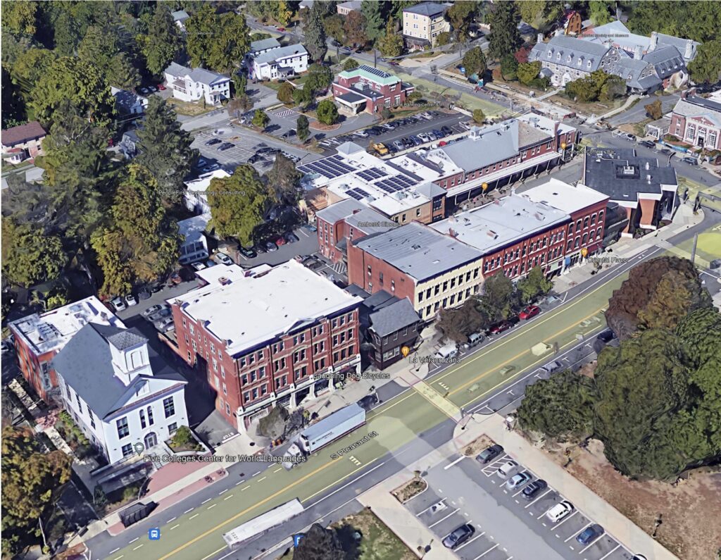 Amherst. Downtown.  Aerial