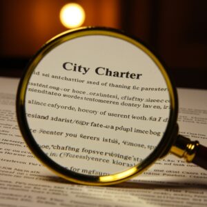 Charter,  magnifying glass, scrutiny